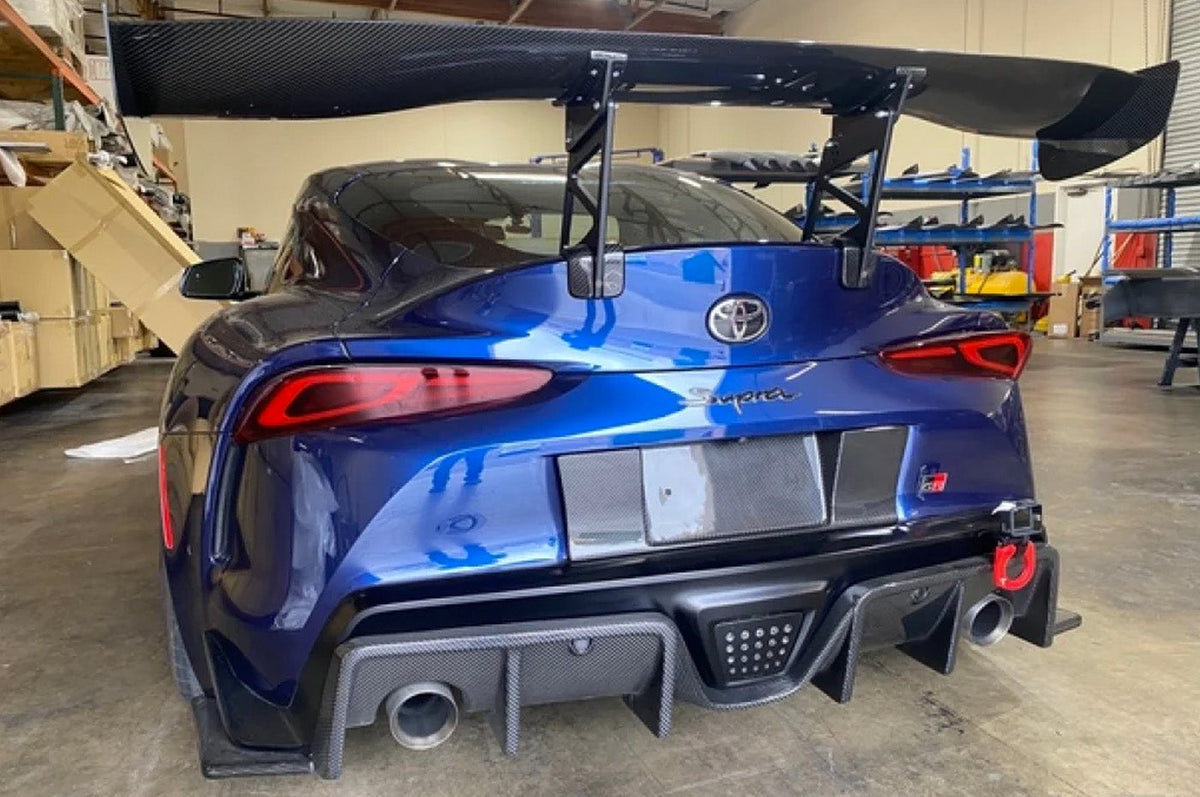 APR Carbon Fiber License Plate Backing for A90 MKV 2020+ Toyota Supra (CBX-SUPRALIC) installed
