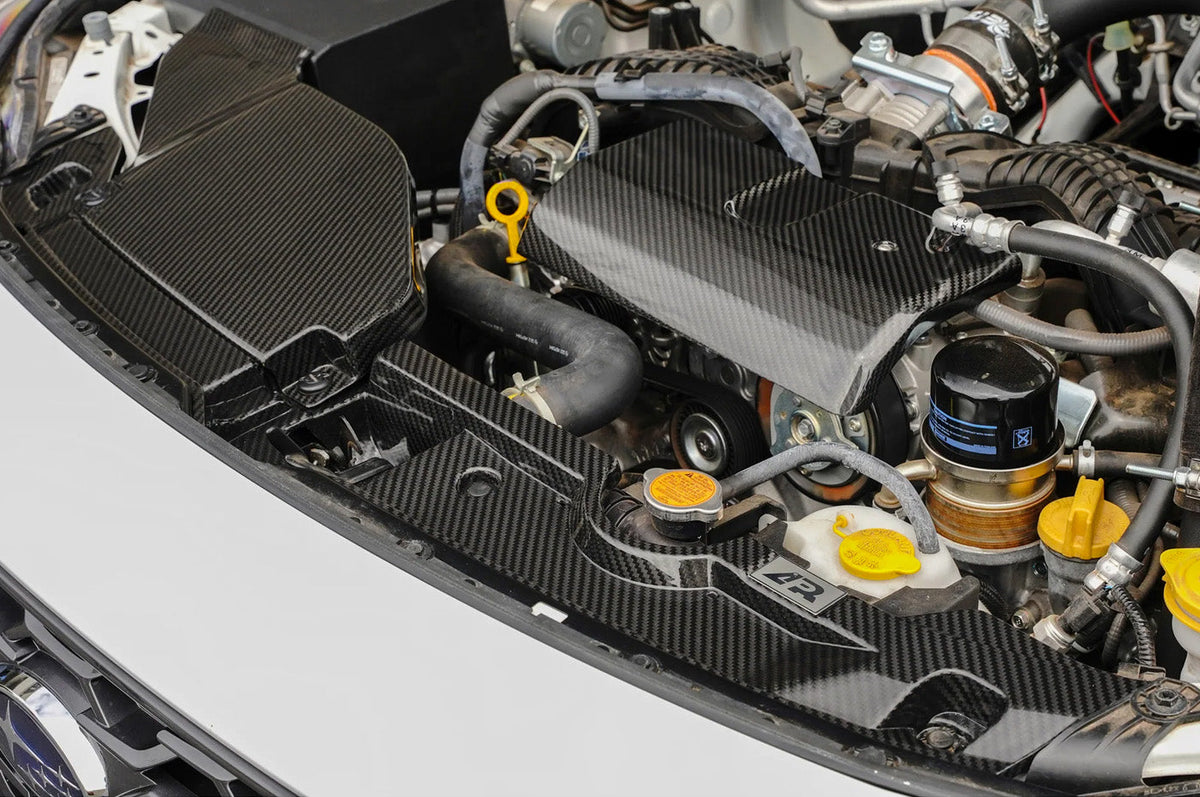 APR Carbon Fiber Radiator Cooling Plate and Intake Enhancement Kit for 2022+ VB WRX installed