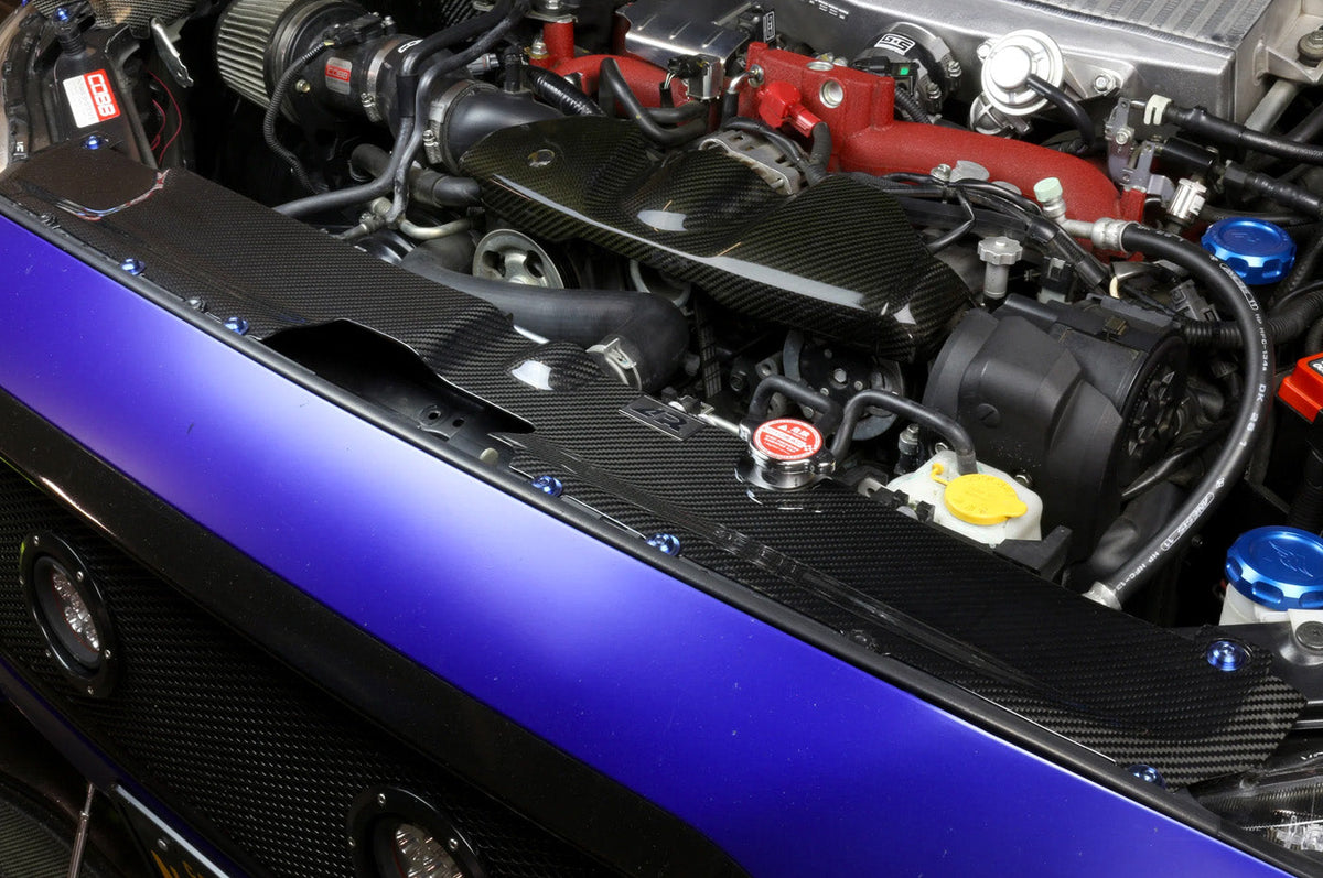 APR Carbon Fiber Radiator Cooling Shroud for 2015-21 WRX/STi (CF-815002) installed