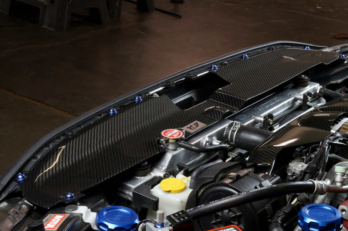 APR Carbon Fiber Radiator Cooling Shroud for 2015-21 WRX/STi (CF-815002) installed
