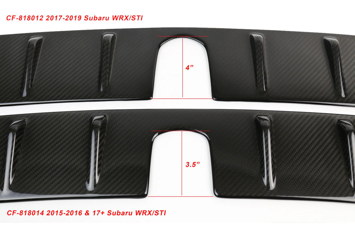 APR Carbon Vortex Generators comparison between 2017-2021 WRX/STi and the 2015-2016 WRX/ STi