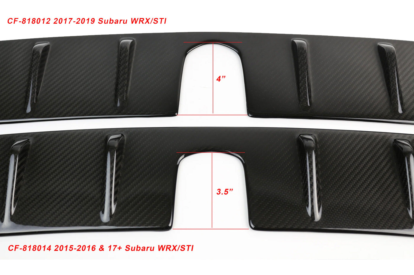 APR Carbon Vortex Generators comparison between 2017-2021 WRX/STi and the 2015-2016 WRX/ STi