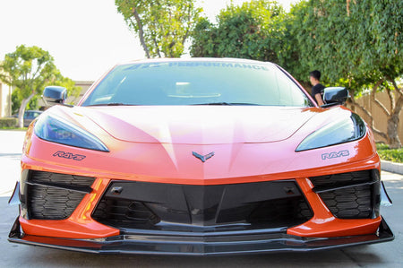 APR Carbon Front Bumper Center Bezel for 2020+ Chevrolet Corvette C8 (CBX-C8CBEZEL) installed