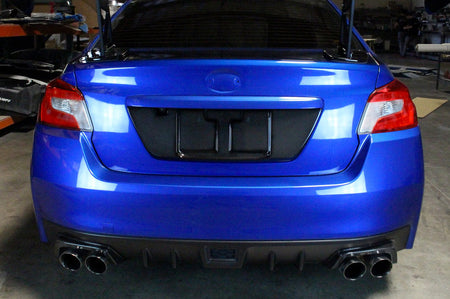 APR Carbon Fiber License Plate Frame for 2015-2021 WRX/ STi (CBX-WRXLIC15) installed 