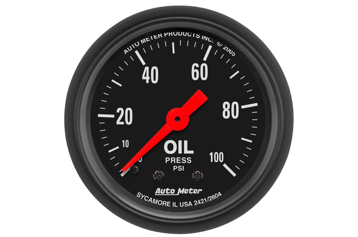 AutoMeter 52mm Z-Series Mechanical 0-100 PSI Oil Pressure Gauge (2604)