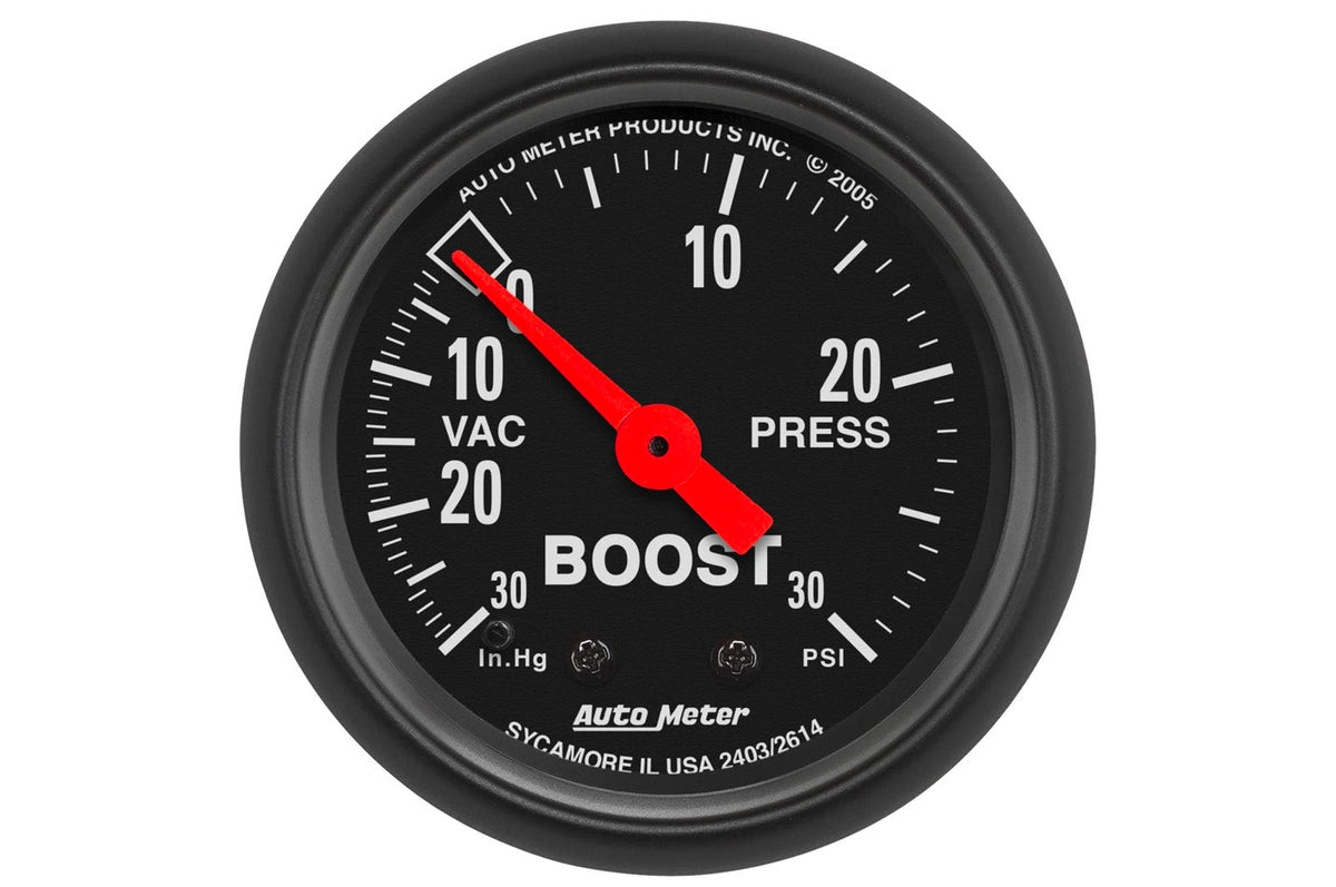 AutoMeter 52mm Z-Series Mechanical -30 to 30 PSI Boost/ Vacuum Gauge (2614)
