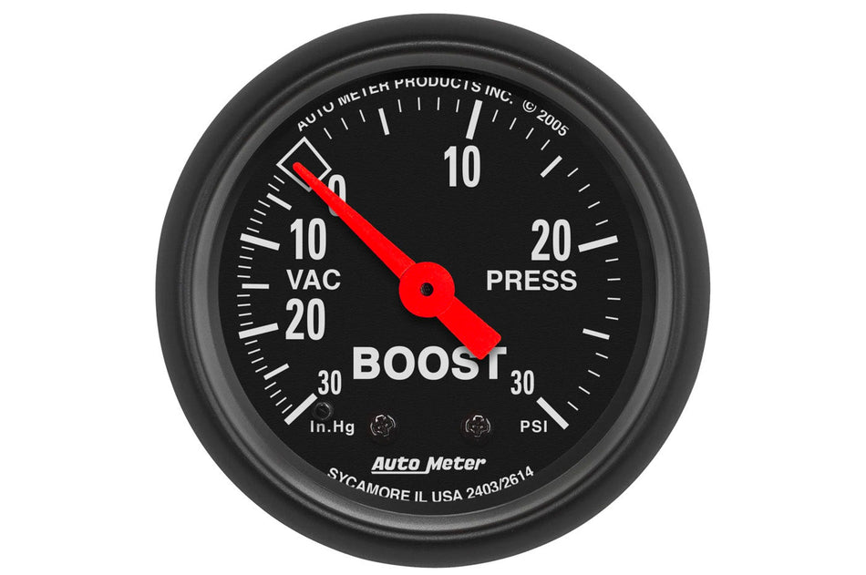AutoMeter 52mm Z-Series Mechanical -30 to 30 PSI Boost/ Vacuum Gauge (2614)