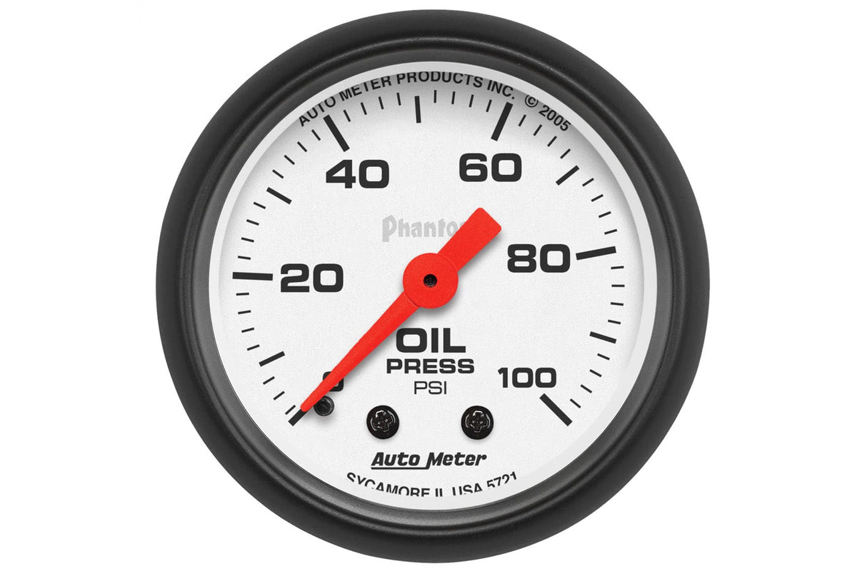 AutoMeter 52mm Phantom Mechanical 0-100 PSI Oil Pressure Gauge (5721)
