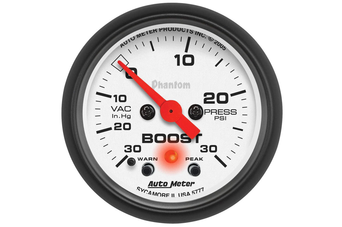 AutoMeter 52mm Phantom Stepper Motor -30 to 30 PSI Boost/ Vacuum Gauge (5777)