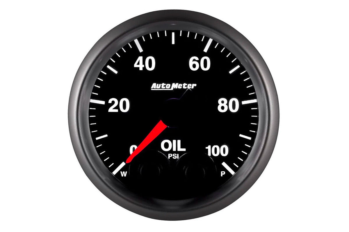 AutoMeter 52mm Elite Digital Stepper Motor 0-100 PSI Oil Pressure Gauge (5652) 7 color options to select. Displaying white illumination.
