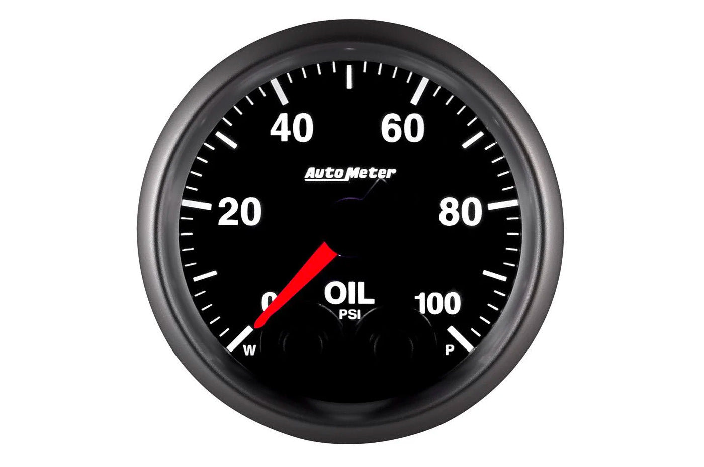 AutoMeter 52mm Elite Digital Stepper Motor 0-100 PSI Oil Pressure Gauge (5652) 7 color options to select. Displaying white illumination.