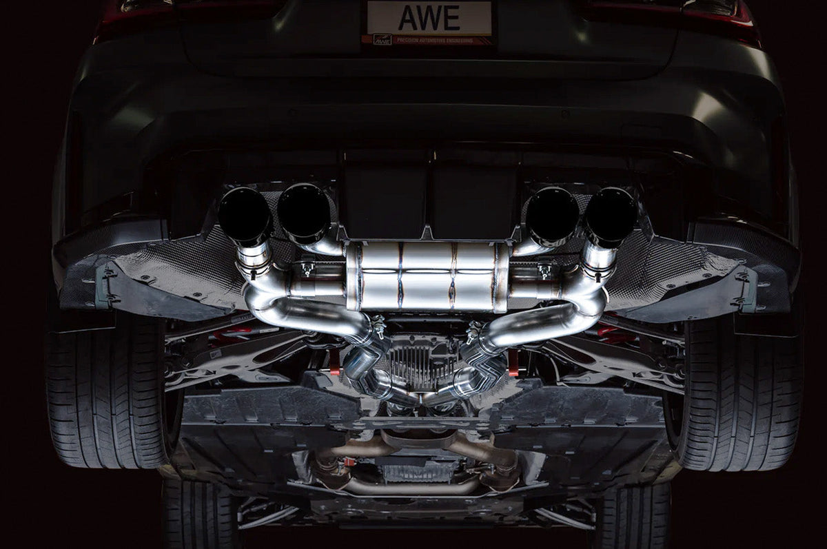 AWE SwitchPath Catback Exhaust for BMW G8X M3/M4 installed