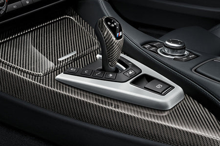 BMW OEM M Performance Carbon Gear Selector Trim for F8X M3 M4 (61312343709) installed