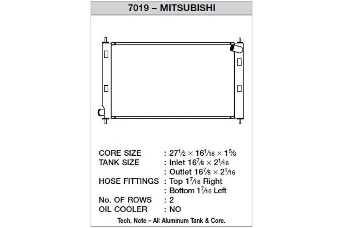 CSF Mitsubishi Evo X Factory Replacement Radiator (7019)