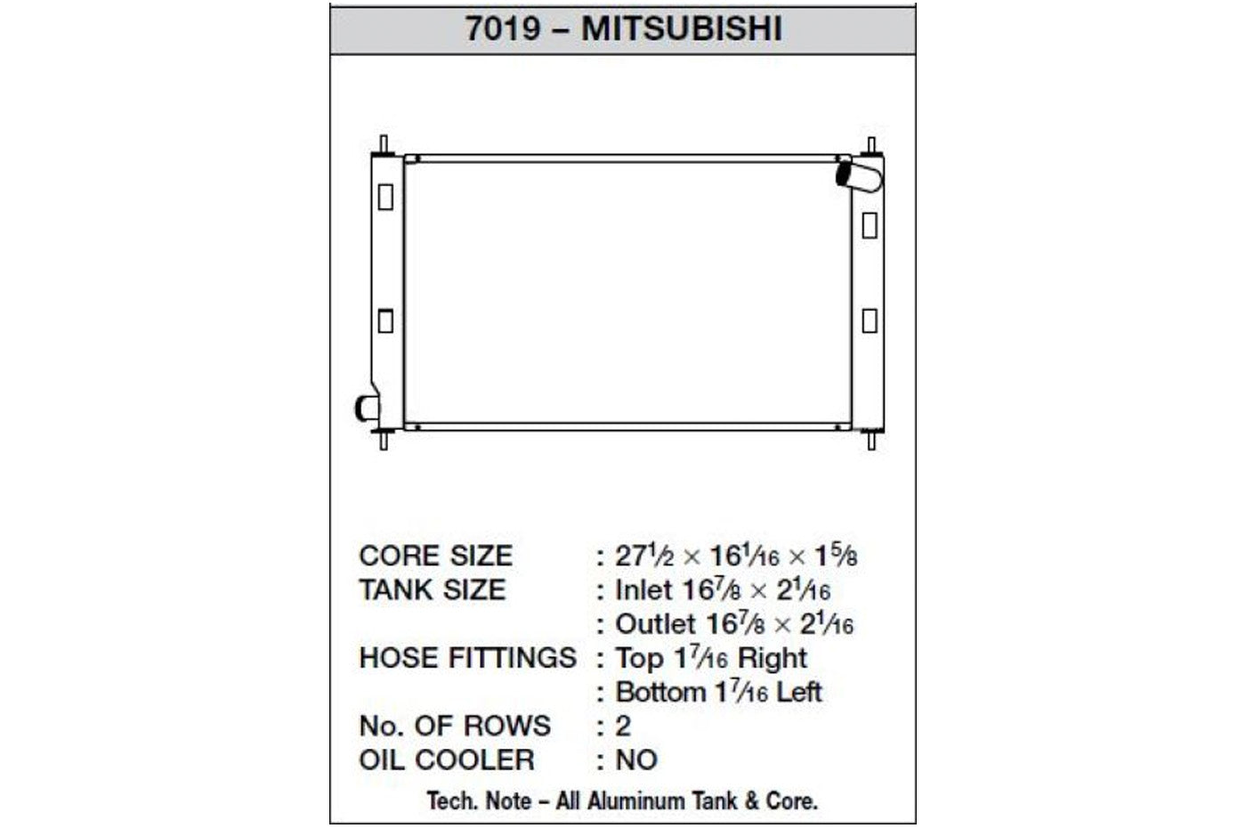 CSF Mitsubishi Evo X Factory Replacement Radiator (7019)