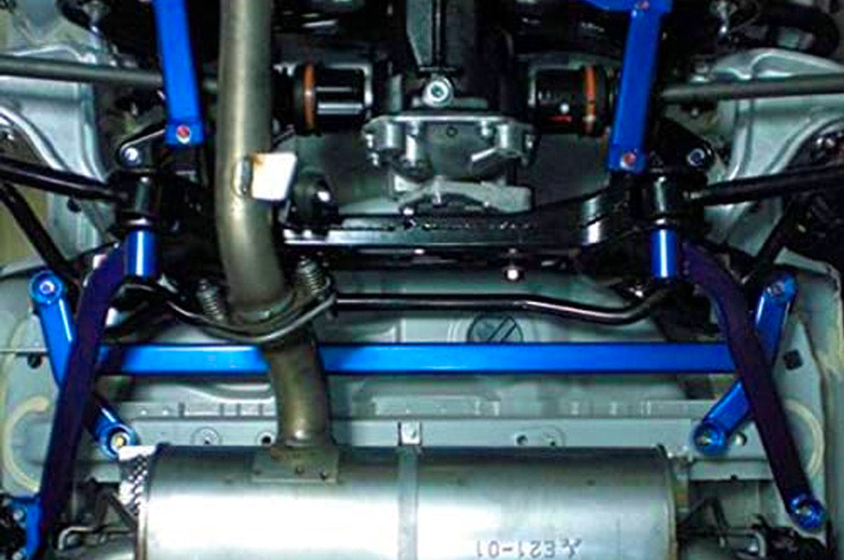 Cusco Power Brace Rear Member Rear for Mitsubishi Evo X (566 492 RR) chassis brace installed