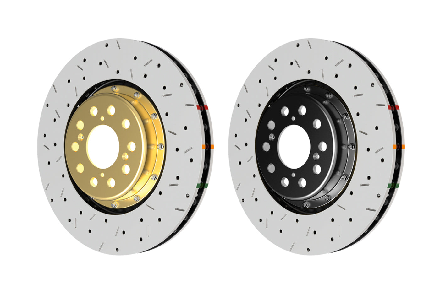 DBA 5000 XS 2-Piece Drilled Slotted Rotors for Subaru WRX/STi