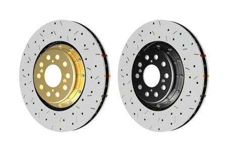 DBA 5000 XS 2-Piece Drilled Slotted Rotors for Subaru WRX/STi