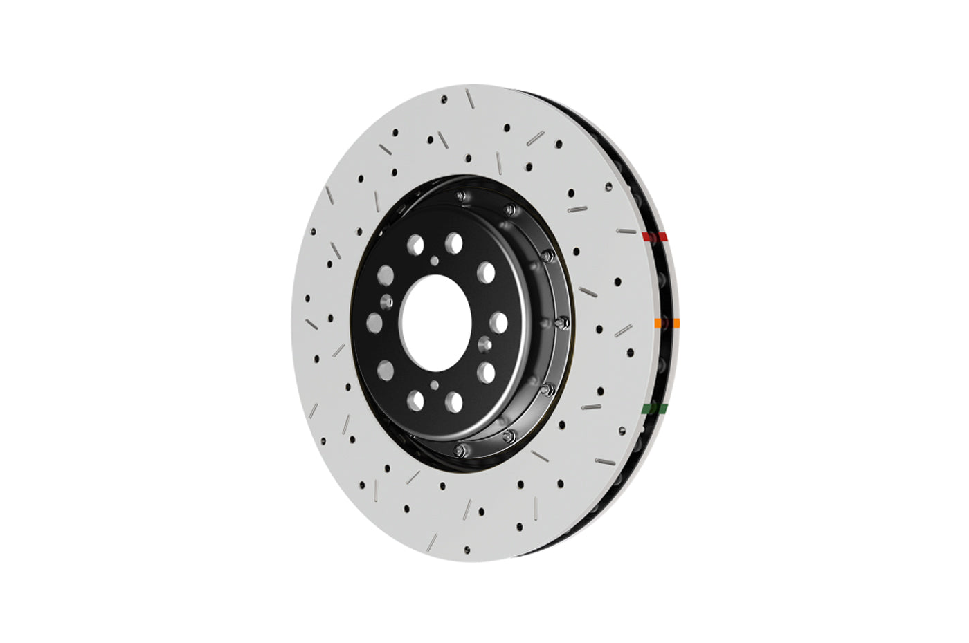 DBA 5000 XS 2-Piece Drilled Slotted Black Front Rotor for Subaru WRX/STi