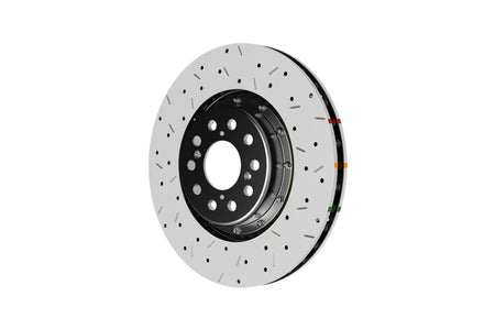 DBA 5000 XS 2-Piece Drilled Slotted Black Front Rotor for Subaru WRX/STi