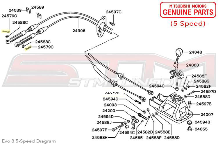 MB844379 Mitsubishi Under Hood Shifter Linkage Pin (5-Speed) - Evo 4-9