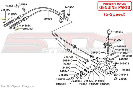 MB844379 Mitsubishi Under Hood Shifter Linkage Pin (5-Speed) - Evo 4-9