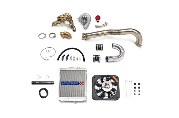 Evo 7 8 9 Turbo Kit with small radiator and red wastegate