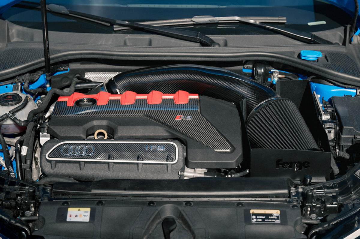 Forge Motorsport Carbon Fiber Induction Kit for 2015+ Audi RS3 (FMINDK47) carbon intake installed
