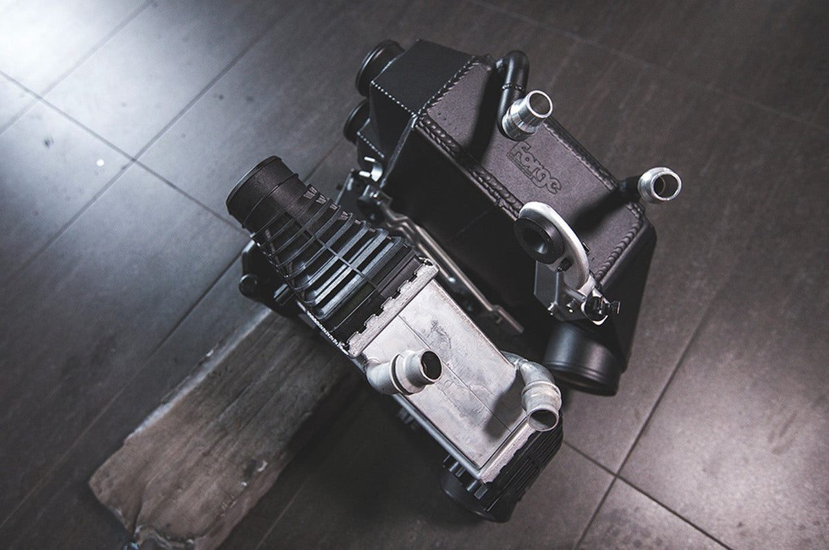 Forge Motorsport Chargecooler for 2015-2021 S55 F87 BMW M2 Competition/ F80 M3/ F82 M4 (FMCC1) vs stock chargecooler 
