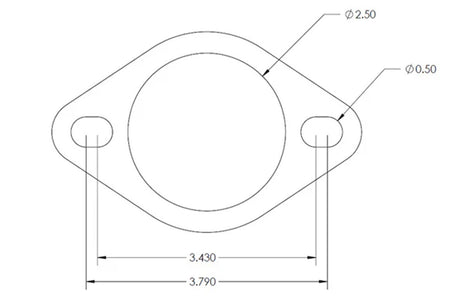 GrimmSpeed 2-Bolt Universal 2.25"-2.5" Multi-Layer Gasket (GRM020031) size and dimensions