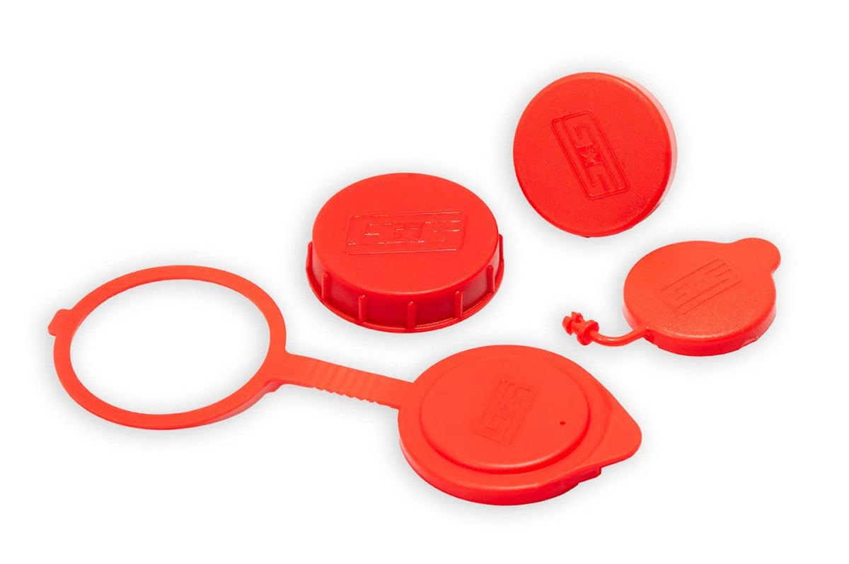 GrimmSpeed Engine Bay Dress Up Caps for 2022+ Subaru WRX (GRM113121RED) fits VB WRX, BRZ and 86 Brake master cylinder cap, clutch master cylinder cap, coolant tank cap, washer fluid reservoir cap