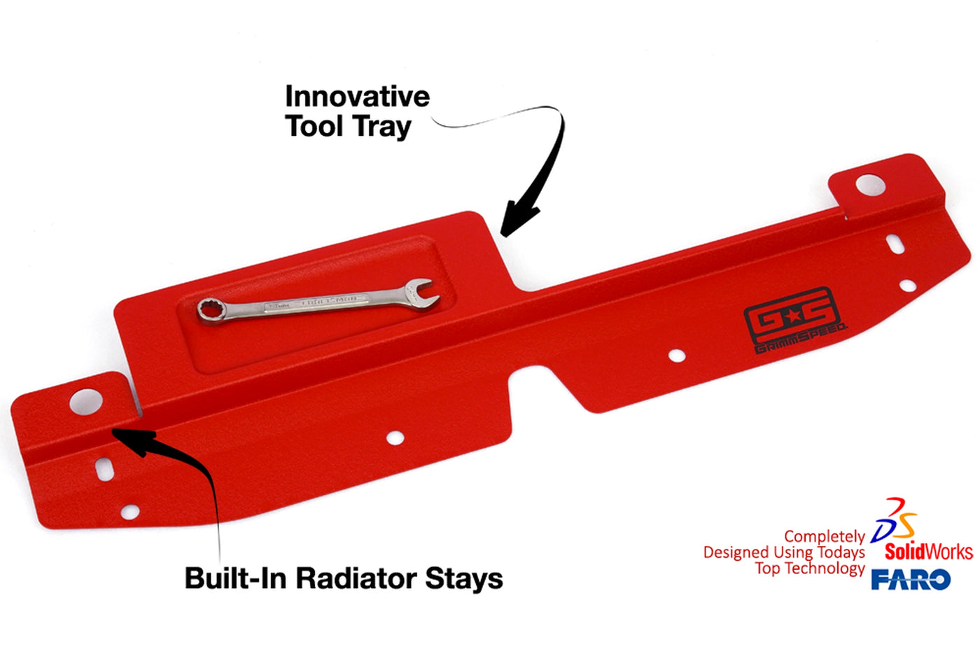 GrimmSpeed Radiator Shroud with Tool Tray for 08-14 WRX/STi (096009 Red)