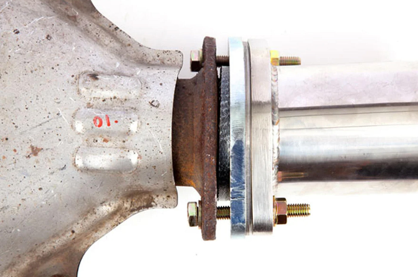 GrimmSpeed Subaru Downpipe to Aftermarket 3" Catback Adapter (GRM077046) installed