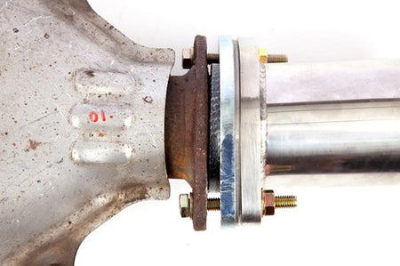 GrimmSpeed Subaru Downpipe to Aftermarket 3" Catback Adapter (GRM077046) installed