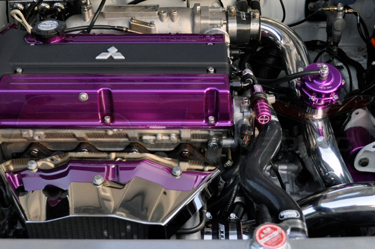 Purple Hallman Pro Boost Controller installed in an Evolution 8