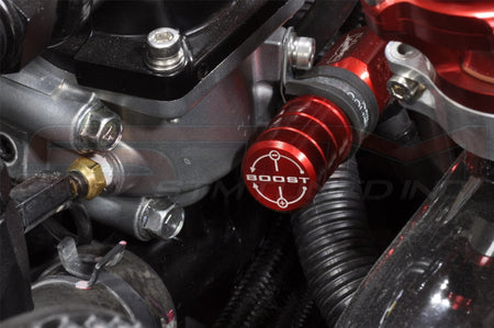 Red Hallman Pro Boost Controller installed in an Evolution 8