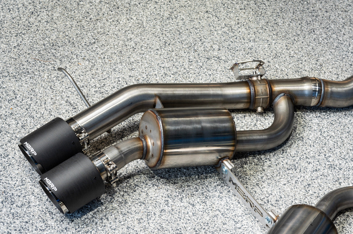 MBRP Axle-Back Dual Rear Exit Exhaust for 2021+ BMW G80 M3/ G82 M4 (S45033CF) carbon fiber exhaust tips