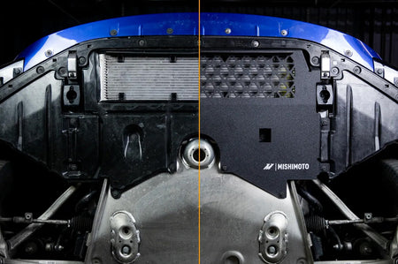Mishimoto Skid Plate for BMW G8X M2/M3/M4 (MMSD-G80-21) installed vs exposed