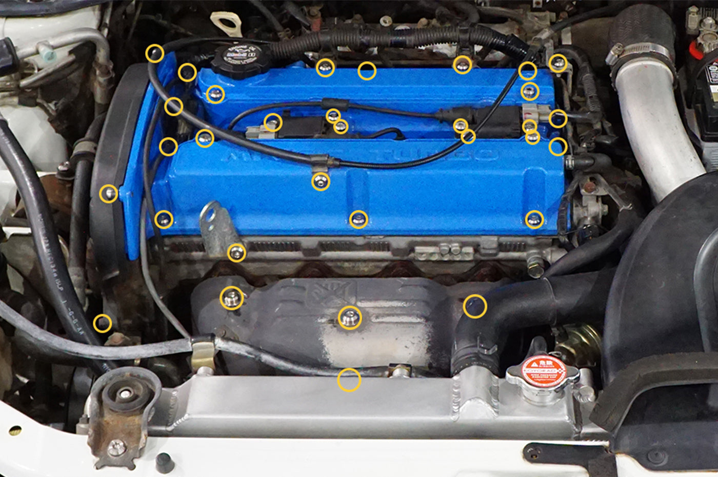 Dress Up Bolts Titanium Valve Cover Kit (Stage 3) for Evo 8/9 (MIT-008)