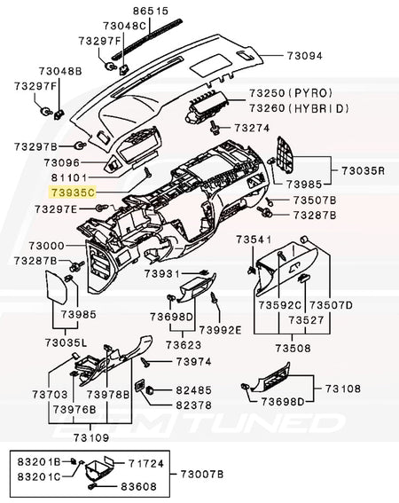 Evo 7/8/9 Dash Diagram