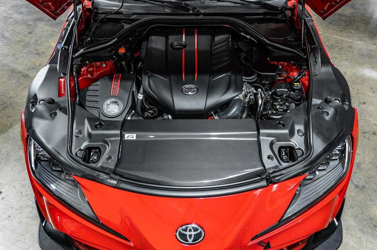 APR Carbon Fiber Cooling Plates for MKV 2020+ Supra GR (CF-330922) installed