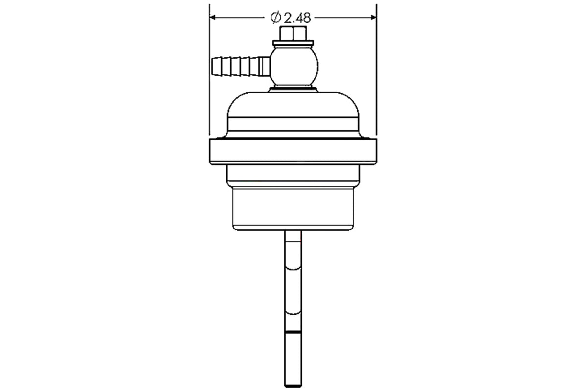TiAL Sport MVI 2.5 Internal Wastegate Actuator Straight Rod Diagram
