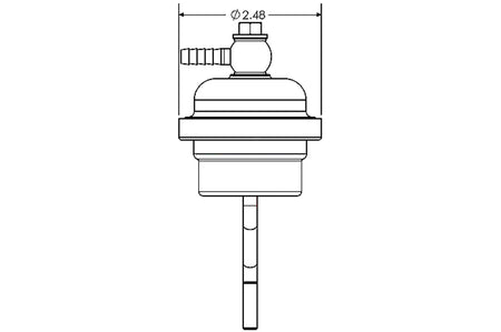 TiAL Sport MVI 2.5 Internal Wastegate Actuator Straight Rod Diagram