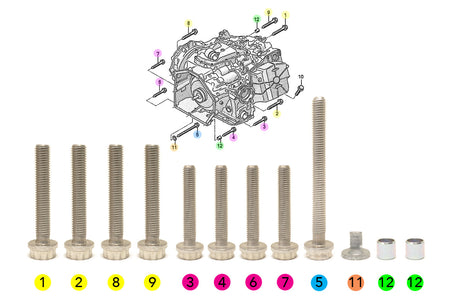 OEM Audi R8 / Huracan Aluminum Transmission Mounting Bolts (Full Kit)