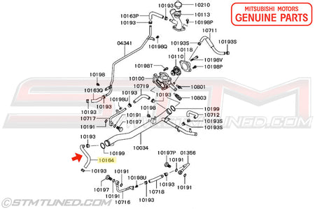 MD309661 Mitsubishi Engine Oil Cooler Water Return Hose