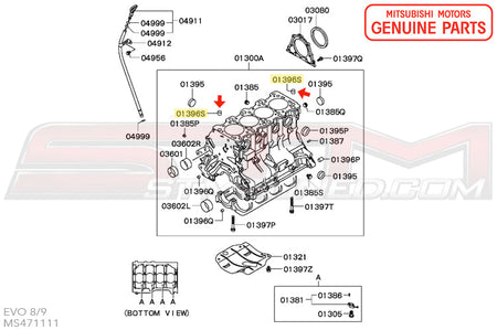 MS471111 Mitsubishi Engine Cylinder Block Dowel Pin - 4G63