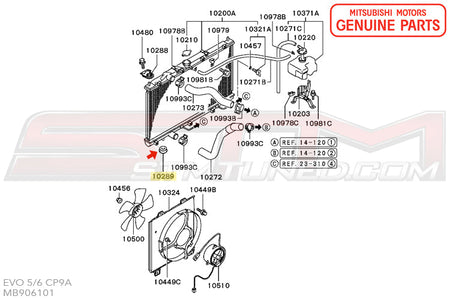 MB906101 Mitsubishi Lower Radiator Support Insulator - 2G DSM & Evo 4/5/6