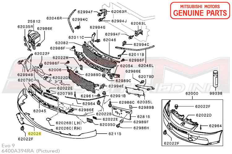 Mitsubishi OEM Front Lip Panel for Evo 9