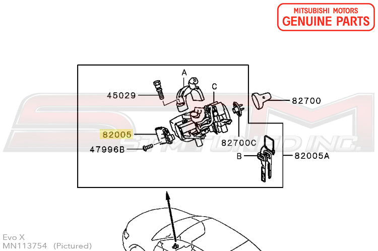 MN113754 Mitsubishi Ignition Starter Switch - Evo 7/8/9/X