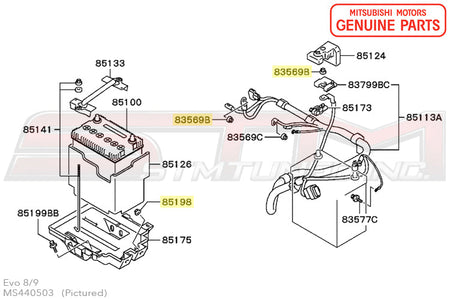 MS440503 Mitsubishi Battery Tray and Wiring Nut - Evo 7/8/9